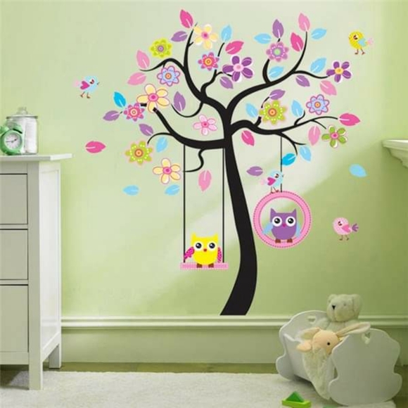 Owl Tree Wall Sticker Decor For Kids Room - Picture 5 of 7